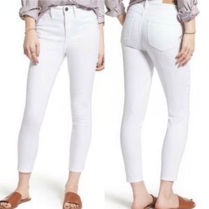 Treasure & Bond White High Waisted Cropped Skinny Ankle Jeans